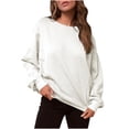 thumbnail image 2 of Chandail à Capuche Mode pour Femmes Automne 2023 Mode Décontractée Manches Longues Col Rond Chandail en Molleton Coupe Ample Chandail Tops 50 % de Réduction Liquidation Costumes Halloween/noël, 2 of 6
