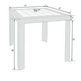 thumbnail image 4 of LeisureMod Mace Modern Outdoor Bistro Dining Table with Woven Weave Design, UV-Resistant Polypropylene Patio Table with Umbrella Hole for Patio, Balcony & Garden, White, 4 of 7