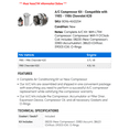 thumbnail image 2 of A/C Compressor Kit - Compatible with 1985 - 1986 Chevy K20, 2 of 2