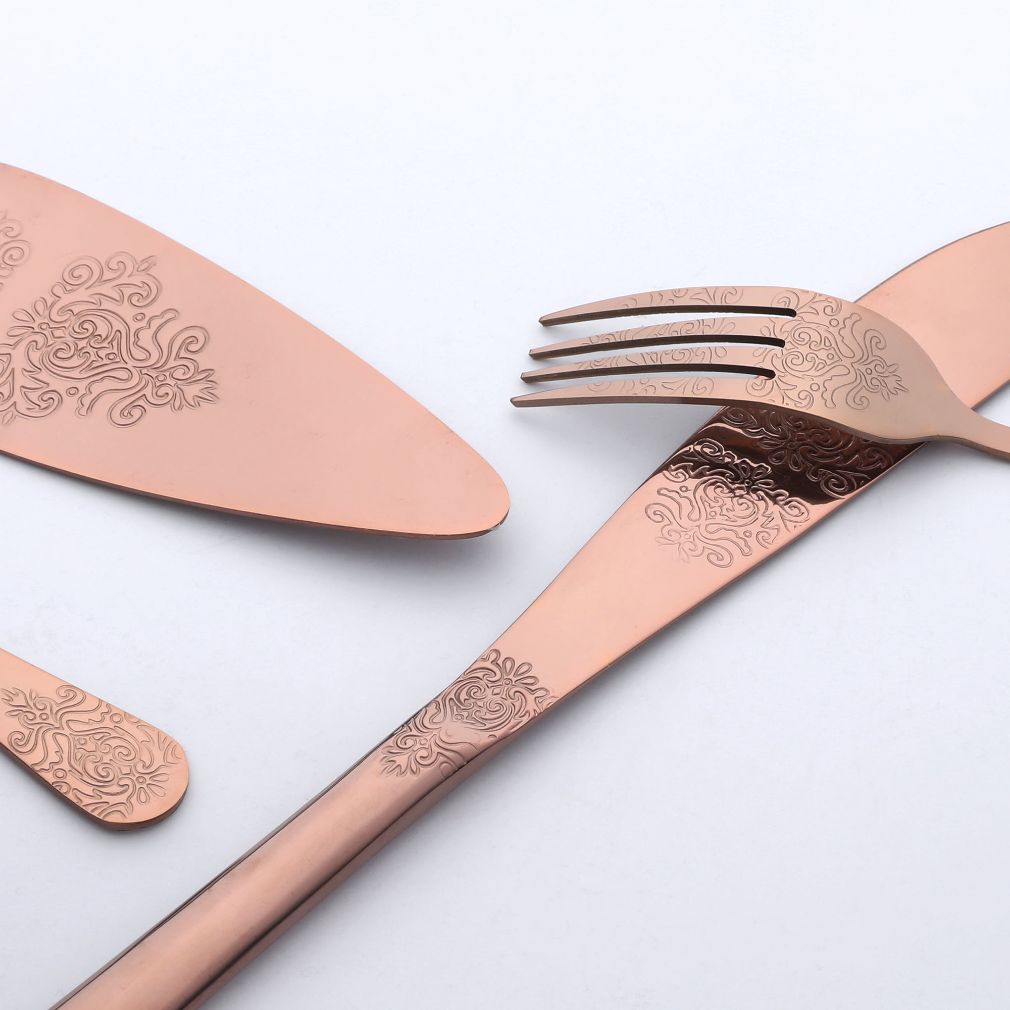 Unique Bargains Stainless Steel Silverware Set with Pie Spatula 4 Piece Silver