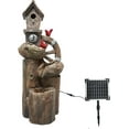 thumbnail image 4 of Solar/Adapter Selectable 3-Tier Bird Fountain - Outdoor LED Water Feature for Garden, Yard (38.2 inches), 4 of 9