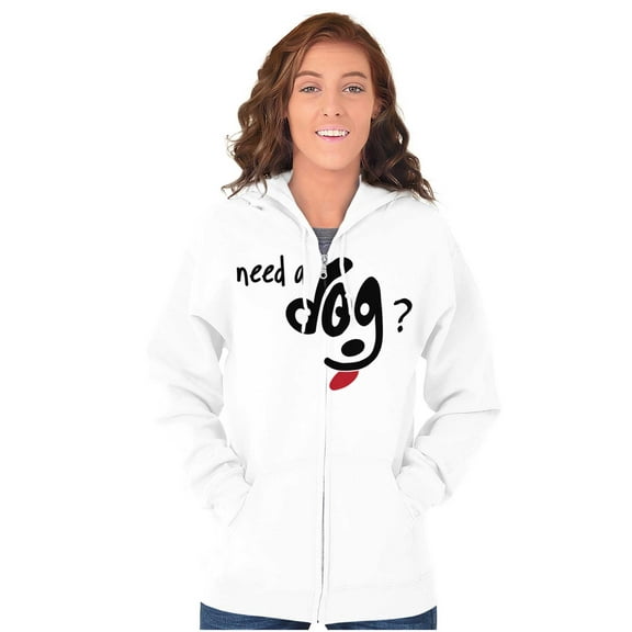 Need A Dog Pet Owner Canine Lover Womens Plus Size Graphic Zipper Hoodie Brisco Brands 2X