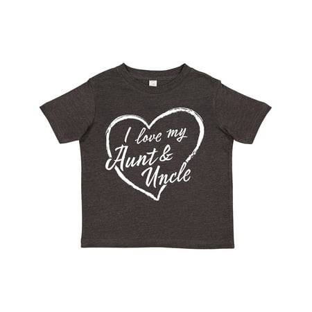 

Inktastic I Love My Aunt and Uncle in White Chalk Heart Gift Toddler Boy or Toddler Girl T-Shirt