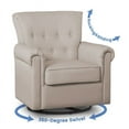 thumbnail image 5 of Pemberly Row Fabric and Wood Glider Swivel Rocker Chair in Flax Gray, 5 of 5