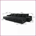 thumbnail image 5 of 135” 6-Seat Modern Minimalist Modular Cloud Sofa | Black Plush Corduroy | Square Arms | No Assembly Required | Living Room Apartment, 5 of 6