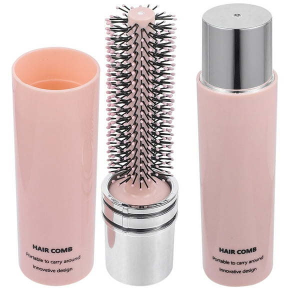 2 cepillos para cabello rizado, de doble uso, para secado en húmedo, redondos y portátiles, para viajes.