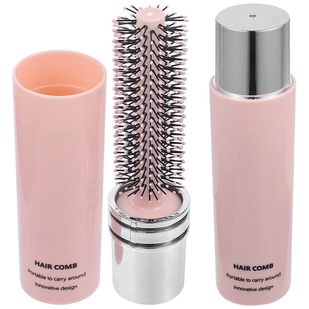 2 cepillos para cabello rizado, de doble uso, para secado húmedo y portátil, redondos, para viajes.