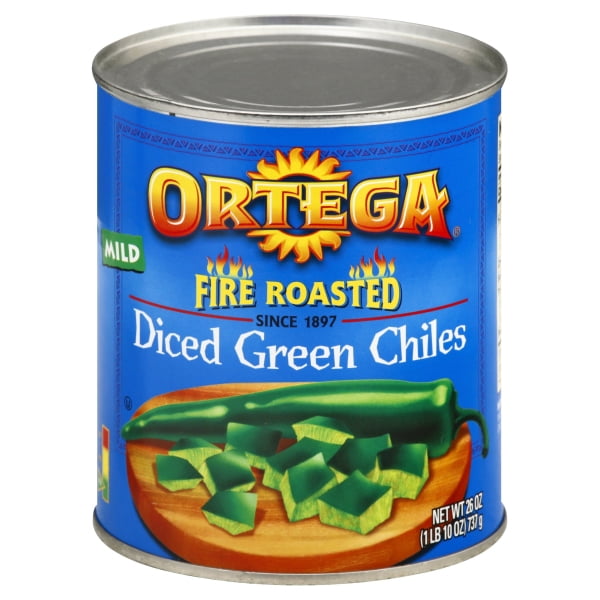 12 PACKS Ortega Diced Green Chiles 26 oz. can, 12 cans per case