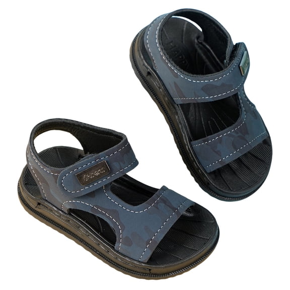 Zanarzt Kids Sandals Summer Non Slip Open Toe Kids Light Weight Adjustable Straps Summer Sandals (Toddler/Little Kid/Big Kid) Blue,US 2