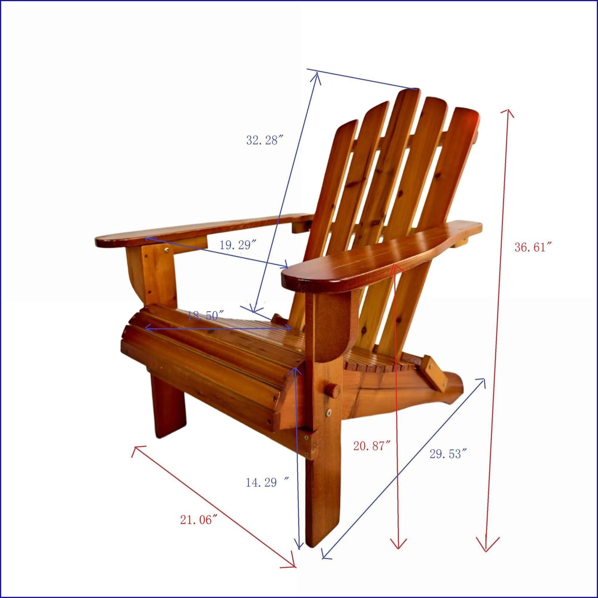 Adirondack Chairs Indoor/Outdoor Foldable Solid Wood for Patio Porch | Walnut Brown | Oak | Wood
