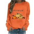 thumbnail image 3 of VKOYWKM Thanksgiving Shirt for Women It's Fall Yall Pumpkin T-Shirt Halloween Thanksgiving Long Sleeve Shirt Tops Holiday Crew Neck Pullover Sweatshirt, 3 of 4