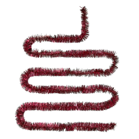 Tinsel Christmas Garland, Red, 12', by Holiday Time