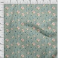 thumbnail image 3 of oneOone Cotton Poplin Dusty Green Fabric Flower & Leaves Watercolor Sewing Craft Projects Fabric Prints By Yard 56 Inch Wide, 3 of 4