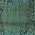 thumbnail image 1 of Ahgly Company Indoor Square Abstract Turquoise Blue Modern Area Rugs, 6' Square, 1 of 4