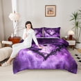 thumbnail image 4 of Feelyou Purple Thorny Rose Full Size Comforter Sets for Couple, Gothic Spider Web Bedding Comforter Set, Romantic Love Heart Reversible Bedding Sets, Luxury Bedroom Decor, 3 Pieces, 4 of 8