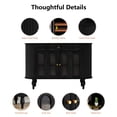 thumbnail image 2 of Wirrytor 47" Mid-Century Sideboard with Tambour Sliding Sides, Coffee Bar Buffet Cabinet Credenza for Kitchen Living Room Dining Room, Black, 2 of 9