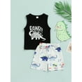 thumbnail image 2 of Genuiskids Toddler Newborn Infant Boy Summer Clothes Set Dinosaur Sleeveless Vest Top T-Shirt Shorts Pants Outfits 0-3 Years, 2 of 8