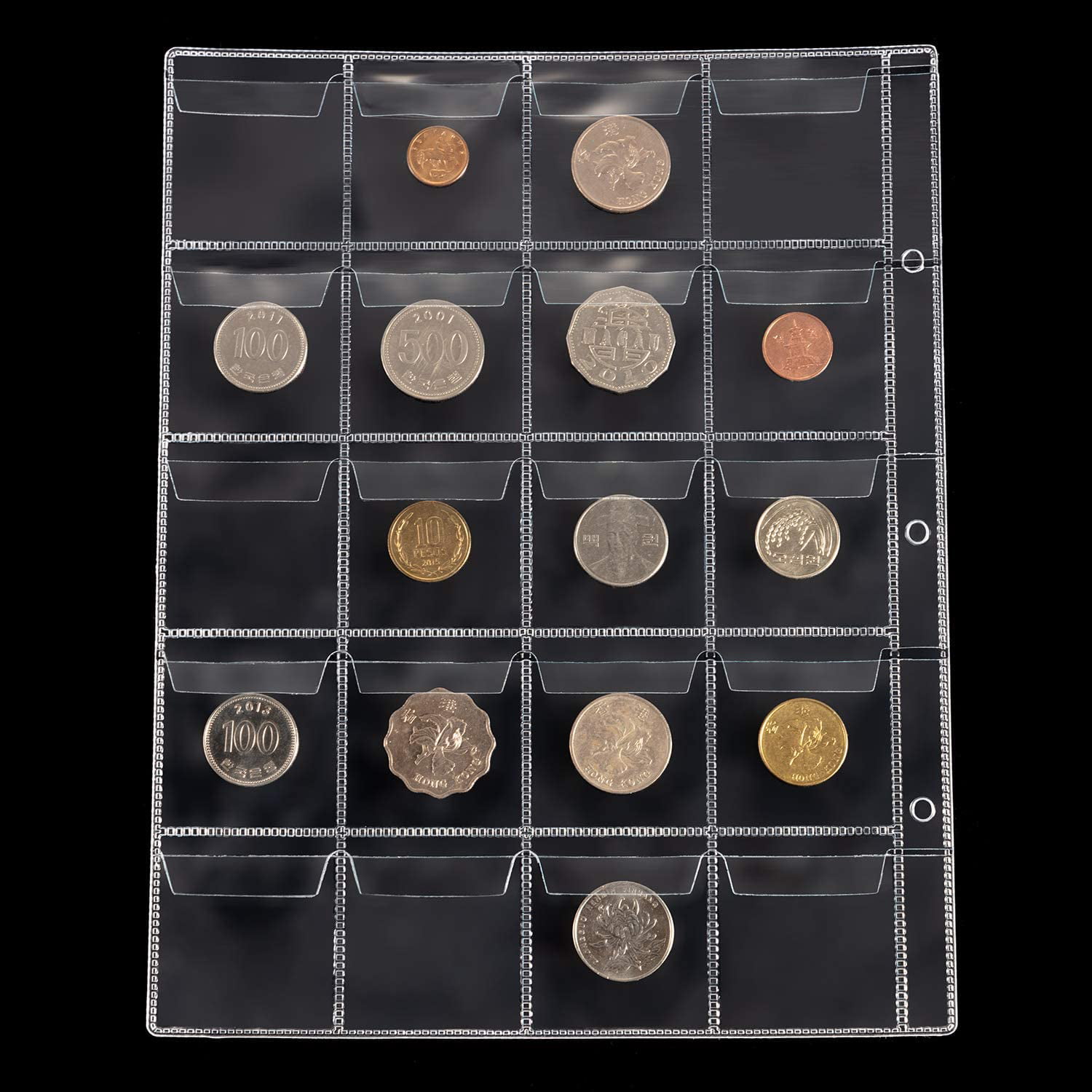 6 Pockets 2.68 X 2.84 55mm PELLERS 10 Collectors Sheets for Very Big Coins up to 2.17 On Each Page Model M Extra Transparent 68mm X 72mm