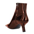 thumbnail image 4 of FSJ Women Classic Pointy Closed Toe Ankle Boots Slanted Kitten Mid Heel Side Zipper Short Booties Glossy Dressy Shoes Size 12 Brown, 4 of 4