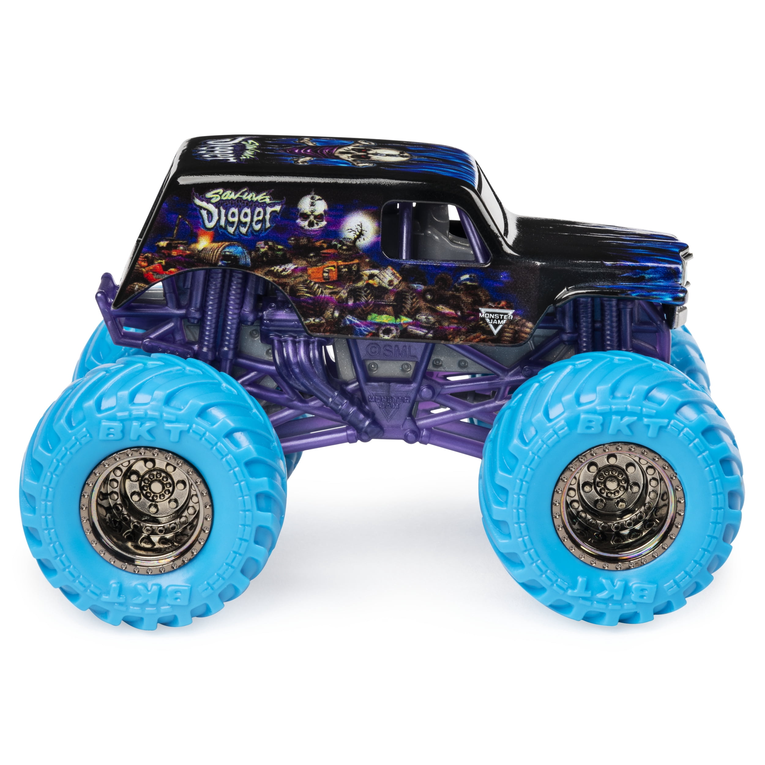 Monster Jam, Official Son-uva Digger Monster Truck, Die-Cast Vehicle, Nitro Neon Series, 1:64 Scale