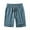 Blue, variant on Akafmk Summer Mens Shorts Cotton Linen Casual Solid Color Shorts Loose Fitting Lightweight Elastic Waist Beach Shorts, Sizes S-3XL