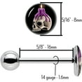 thumbnail image 7 of Body Candy 14G Women Stainless Steel Burning Skull Candle Mens Barbell Tongue Ring Body Piercing Jewelry 5/8”, 7 of 7