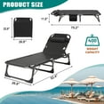 thumbnail image 5 of MOPHOTO Adjustable Position Camping Cot Support 440 bls,  Outdoor Portable Lounge Chair Sleeping Cot, Adults Reclining Folding Chaise with Pillow, Folding Bed Perfect for Pool, Patio, 5 of 9