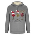 thumbnail image 4 of EchfiProm Mens Pullover Hoodies Christmas Wine Glasses Fleece Heavyweight Gray Hooded Graphic Athletic Xmas Sweatshirt for Men L, 4 of 5