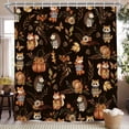 thumbnail image 2 of Nanqianyi Fall Black Shower Curtain,Fox Raccoon Autumn Leaf Bathroom Curtain Set,36 x 72 Inch, Polyester Waterproof Decor with Hooks, 2 of 7