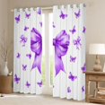 thumbnail image 2 of Feelyou Purple Bow Black Out Curtains, Butterfly Ribbon Curtains Pack of 2 (42x63 Each), 2 of 6