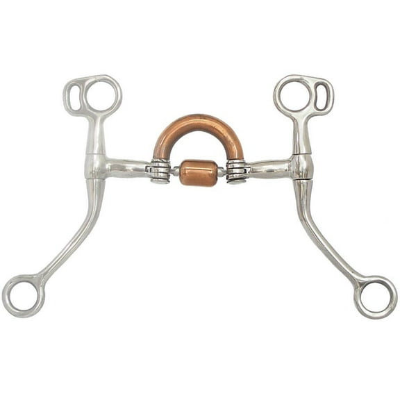 AJ Tack Tom Thumb Copper Port with Roller Correctional Bit