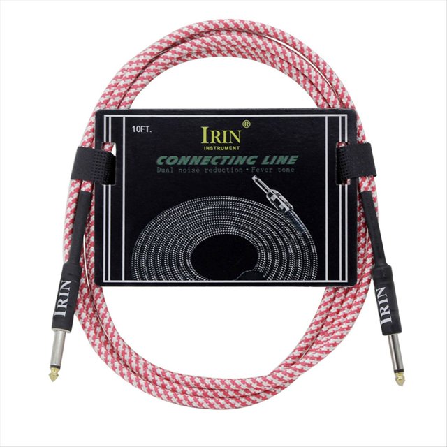 Cable de Guitarra, Cable para Instrumentos Musicales, Cable de Audio para Bajos, Cable con Reducción de Ruido (6 Metros), Color Rosa y