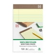 Staples 100 Recycled Narrow Ruled Perforated Notepads Canary 5" x 8