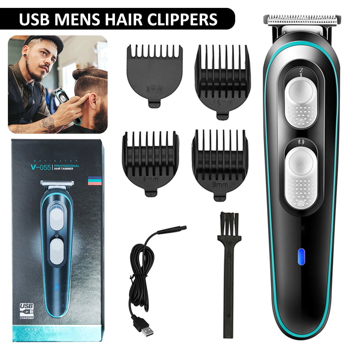 Duety Hair Clippers for Men,Cordless Hair Trimmer 3 Modes Fine-tuning  Electric Hair Trimmer USB Rechargeable Beard Trimmers Grooming Kit - Walmart .com