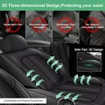 thumbnail image 6 of DIKSOAKR Car Seat Covers Fit for Cadillac SRX 2010-2016: 2 Row 5 Seats Full Set Faux Leather Seat Covers Waterproof Automotive Seat Cushion Protector(5 Seats,Black), 6 of 7