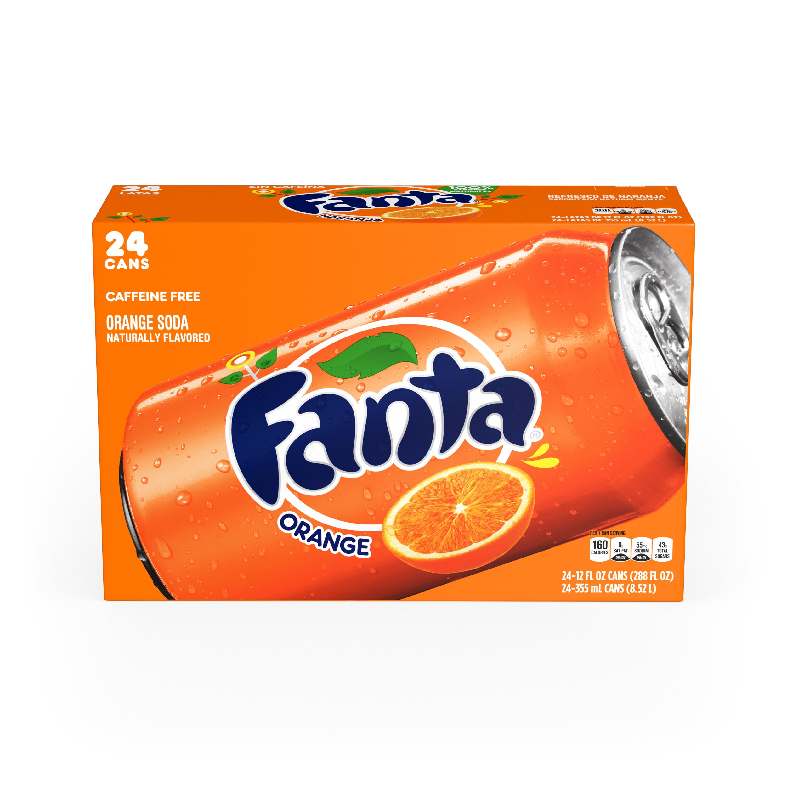 Fanta Orange Soda Fruit Flavored Soft Drink, 12 Fluis Ounce, 24 Packs