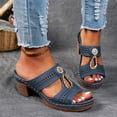 thumbnail image 4 of Domuza Block Heel Sandals for Women 2026 Summer Open Toe Chunky Platform Wedges Non-Slip Casual Hollow Out Lightweight Shoes Blue 8（EU-40）, 4 of 4