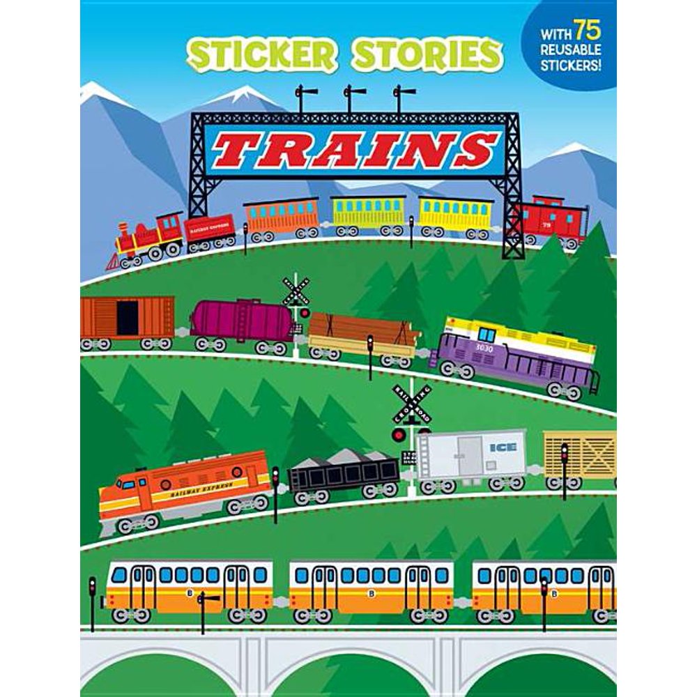 Sticker Stories Book Trains (Paperback)