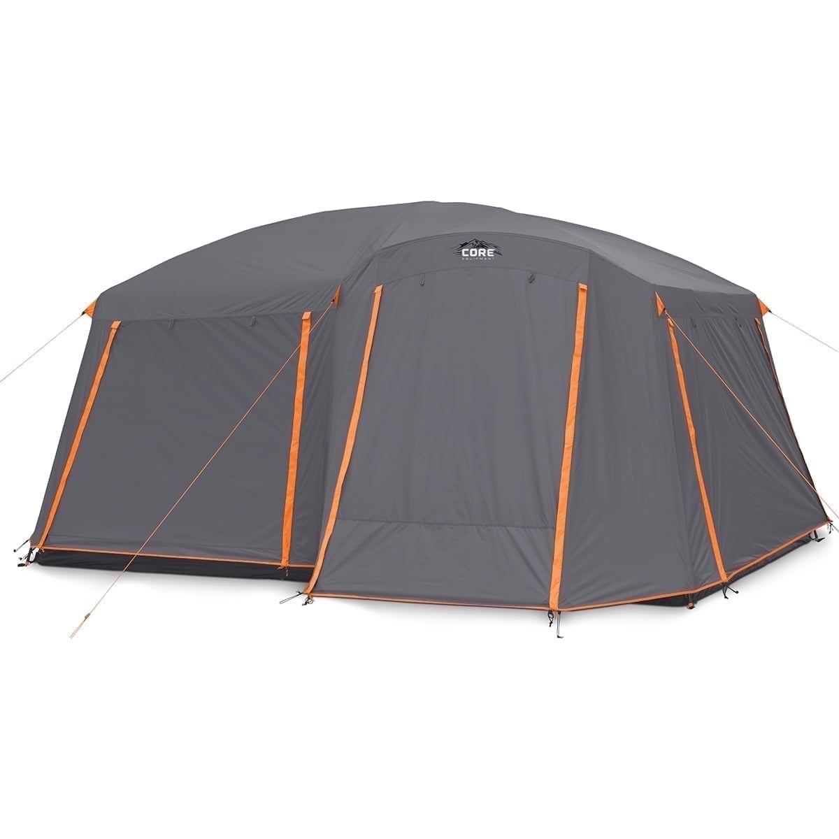 CORE 14' x 10' 10 Person Straight Wall Cabin Camping Tent with Full Rainfly, 44lbs