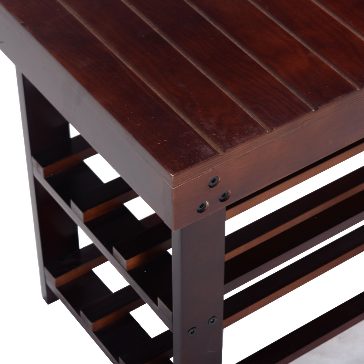 36'' Solid Wood Shoe Bench Storage Racks Seat Organizer Entryway