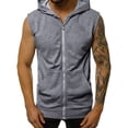 thumbnail image 6 of Afdoent Mens Casual Tank Tops Mens Workout Hooded Tank Tops Pack Zip Up Sleeveless Gym Shirts Muscle Cut Off T Shirt Bodybuilding Hoodies Classic, 6 of 6