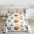 thumbnail image 2 of Homewish Lion Giraffe Elephant Zebra 3 Pieces Queen Comforter Set for Preppy Children Teens,Tree Leaves Ultra Soft Bedding Sets,Jungle Animal Bedding Comforter Set Breathable,Lightweight Room Decor, 2 of 8