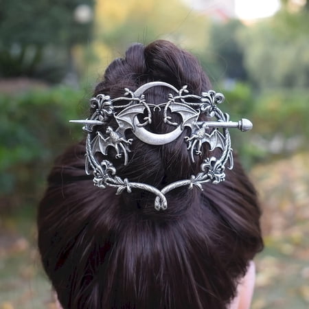 Alloy Hair Forks Hair Accessories for Women Bat Silver 100x65mm