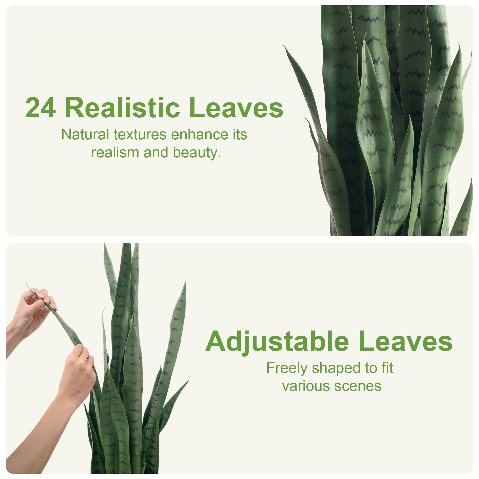 OLIVIVI Faux Snake Plants 3FT Tall Artificial Silk Agave Plant for Home Office Decor Indoor Outdoor Fake Lifelike Potted Plant with Wood Branches 2 pack