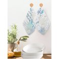 thumbnail image 2 of Coastal Blue Kitchen Dish Towels for Drying Dishes Set of 2, Ocean Coral Starfish Jellyfish Seahorse Waffle Weave Microfiber Hand Tea Bathroom Towels Quick Dry & Absorbent Towel 12x12, 2 of 7