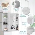 thumbnail image 2 of MEETWARM Bathroom Cabinet Wall Mounted Multipurpose Hanging Cupboard Kitchen Medicine Storage Organizer with Mirror Single Door and 2 Adjustable Shelves (White), 2 of 7