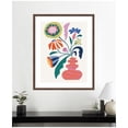 thumbnail image 3 of Kate and Laurel Framed Wall Art Print 'Retro Whimsical Floral vase' by Rachel Lee, 34 x 42, Florence Medium Brown Frame, Whimsical, Abstract Art for Wall Decor, 3 of 8