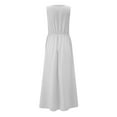 thumbnail image 6 of Bigersell Formal Dresses for Women Wedding Guest Women's Fashion Casual Loose Sleeveless Solid V-Neck Floor-Length Dress Women's Plus Sun Dress Style 10176, Female Mini Short Dresses White L, 6 of 6