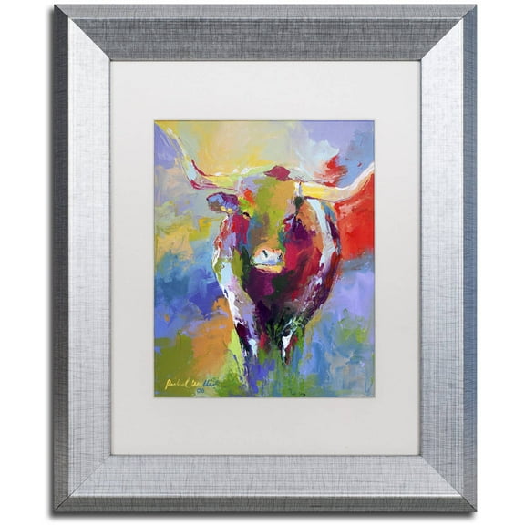 Richard Wallich 'Longhorn' Matted Framed Art