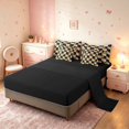 thumbnail image 3 of Manfei Festive Christmas Tree 7 Pieces Full Size Bedding Sets,Modern Checkerboard Full Size Bed in a Bag,Green Pink,Black Reversible, 3 of 6